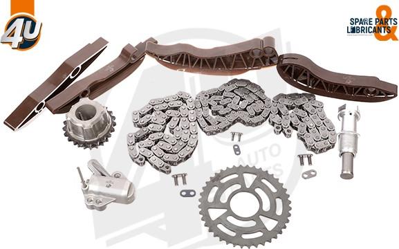 4U Autoparts 44014BW - Комплект цепи привода распредвала autospares.lv