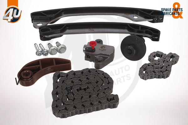 4U Autoparts 44199RN - Комплект цепи привода распредвала autospares.lv