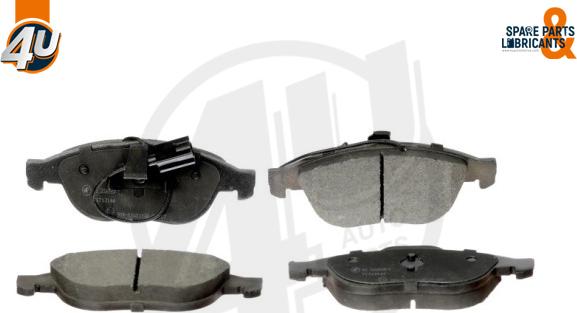 4U Autoparts 22659FT - Тормозные колодки, дисковые, комплект autospares.lv