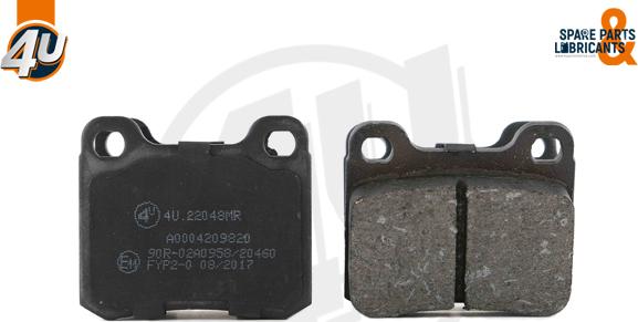 4U Autoparts 22048MR - Тормозные колодки, дисковые, комплект autospares.lv