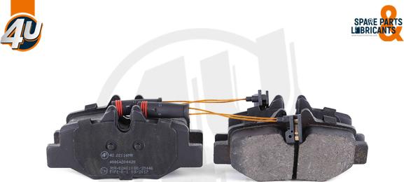 4U Autoparts 22116MR - Тормозные колодки, дисковые, комплект autospares.lv