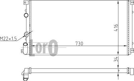 ABAKUS 042-017-0025 - Радиатор, охлаждение двигателя autospares.lv