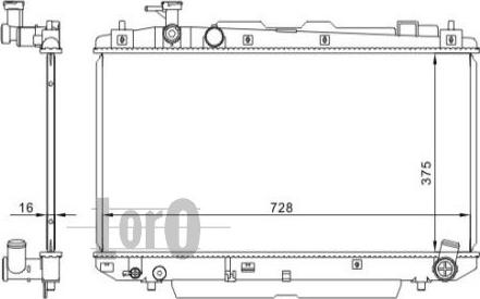 ABAKUS 051-017-0026 - Радиатор, охлаждение двигателя autospares.lv