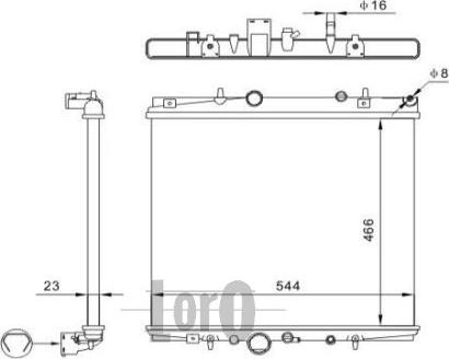 ABAKUS 009-017-0044 - Радиатор, охлаждение двигателя autospares.lv