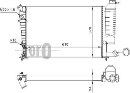 ABAKUS 009-017-0042 - Радиатор, охлаждение двигателя autospares.lv