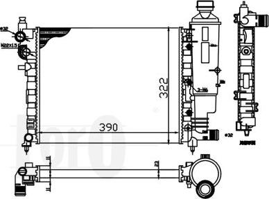 ABAKUS 009-017-0036 - Радиатор, охлаждение двигателя autospares.lv