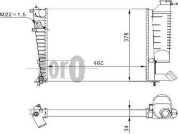 ABAKUS 009-017-0022 - Радиатор, охлаждение двигателя autospares.lv