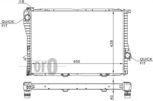 ABAKUS 004-017-0007 - Радиатор, охлаждение двигателя autospares.lv