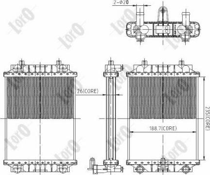 ABAKUS 003-017-0054-B - Радиатор, охлаждение двигателя autospares.lv