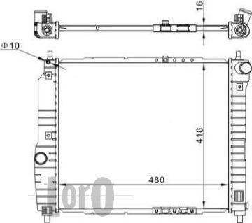 ABAKUS 007-017-0002-B - Радиатор, охлаждение двигателя autospares.lv