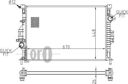 ABAKUS 017-017-0050-B - Радиатор, охлаждение двигателя autospares.lv