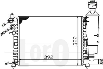 ABAKUS 038-017-0005 - Радиатор, охлаждение двигателя autospares.lv