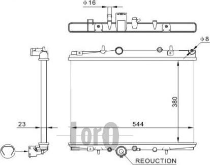 ABAKUS 038-017-0002 - Радиатор, охлаждение двигателя autospares.lv