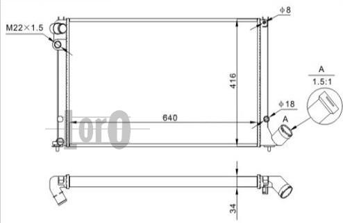 ABAKUS 038-017-0025 - Радиатор, охлаждение двигателя autospares.lv