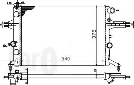 ABAKUS 037-017-0022 - Радиатор, охлаждение двигателя autospares.lv