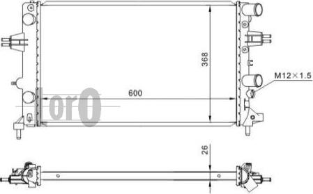 ABAKUS 037-017-0027 - Радиатор, охлаждение двигателя autospares.lv