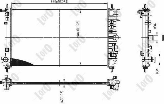 ABAKUS 037-017-0106-B - Радиатор, охлаждение двигателя autospares.lv