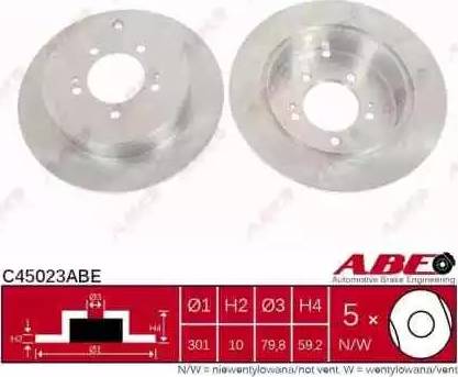 ABE C45023ABE - Тормозной диск autospares.lv