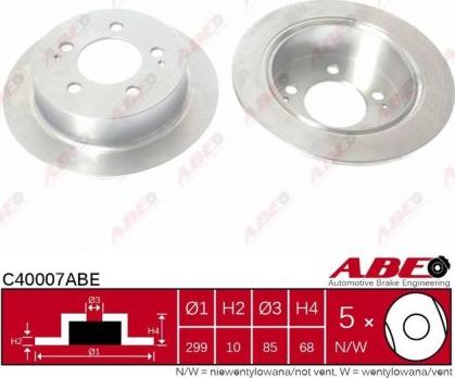 ABE C40007ABE - Тормозной диск autospares.lv