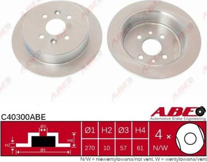 ABE C40300ABE - Тормозной диск autospares.lv