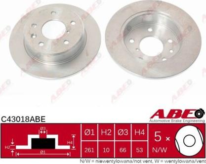 ABE C43018ABE - Тормозной диск autospares.lv