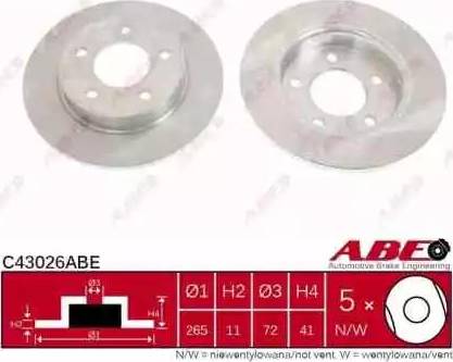 ABE C43026ABE - Тормозной диск autospares.lv