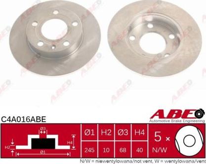 ABE C4A016ABE - Тормозной диск autospares.lv