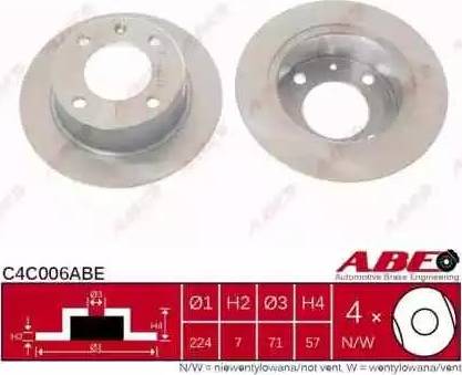 ABE C4C006ABE - Тормозной диск autospares.lv