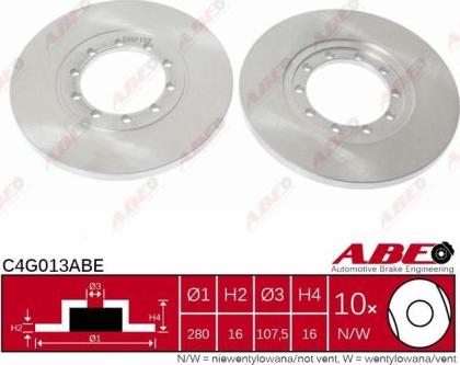 ABE C4G013ABE - Тормозной диск autospares.lv