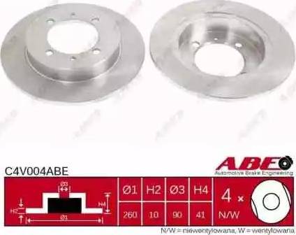 ABE C4V004ABE - Тормозной диск autospares.lv