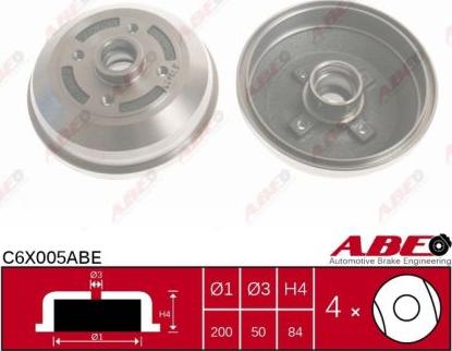 ABE C6X005ABE - Тормозной барабан autospares.lv