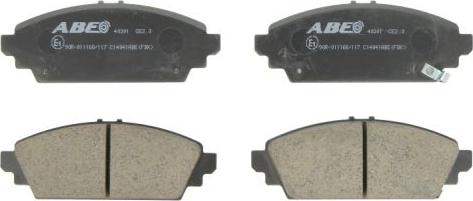 ABE C14041ABE - Тормозные колодки, дисковые, комплект autospares.lv