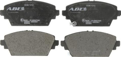 ABE C14042ABE - Тормозные колодки, дисковые, комплект autospares.lv
