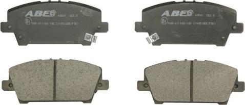 ABE C14051ABE - Тормозные колодки, дисковые, комплект autospares.lv