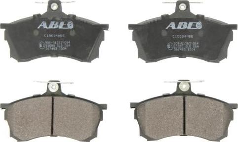 ABE C15034ABE - Тормозные колодки, дисковые, комплект autospares.lv