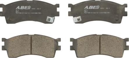 ABE C10319ABE - Тормозные колодки, дисковые, комплект autospares.lv