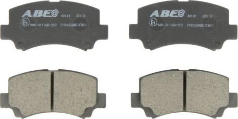 ABE C18002ABE - Тормозные колодки, дисковые, комплект autospares.lv