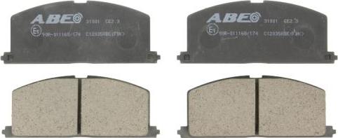 ABE C12035ABE - Тормозные колодки, дисковые, комплект autospares.lv