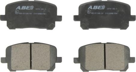 ABE C12102ABE - Тормозные колодки, дисковые, комплект autospares.lv