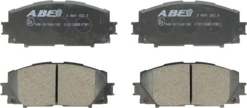 ABE C12113ABE - Тормозные колодки, дисковые, комплект autospares.lv