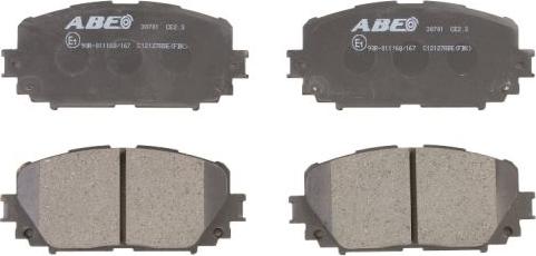 ABE C12127ABE - Тормозные колодки, дисковые, комплект autospares.lv