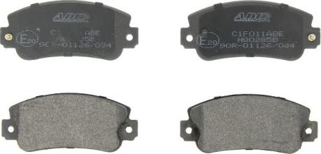ABE C1F011ABE - Тормозные колодки, дисковые, комплект autospares.lv