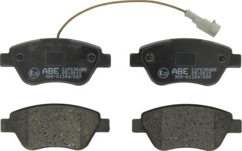 ABE C1F036ABE - Тормозные колодки, дисковые, комплект autospares.lv