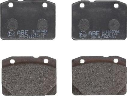 ABE C1L003ABE - Тормозные колодки, дисковые, комплект autospares.lv