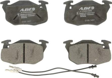 ABE C1P005ABE - Тормозные колодки, дисковые, комплект autospares.lv