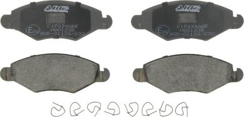 ABE C1P034ABE - Тормозные колодки, дисковые, комплект autospares.lv