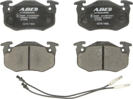 ABE C1R002ABE - Тормозные колодки, дисковые, комплект autospares.lv