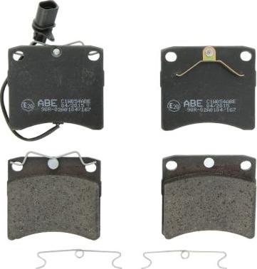 ABE C1W054ABE - Тормозные колодки, дисковые, комплект autospares.lv