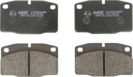 ABE C1X000ABE - Тормозные колодки, дисковые, комплект autospares.lv