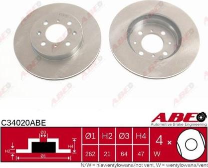 ABE C34020ABE - Тормозной диск autospares.lv